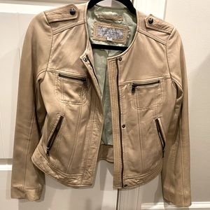 Marc New York Andrew Marc lamb skin leather jacket tan xs